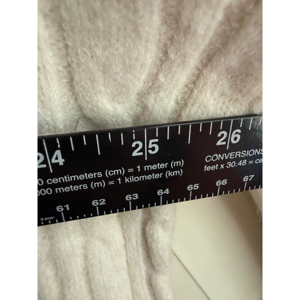 Aelfric Eden Womens XXL Ivory Cable Knit Oversized Crew Neck Sweater Cream Mixed